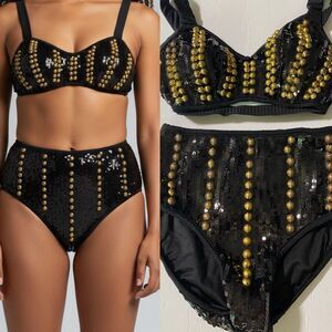 Glamour Dance solo dance costume mature sequin 5556 rocker goth 2 piece SA/MA